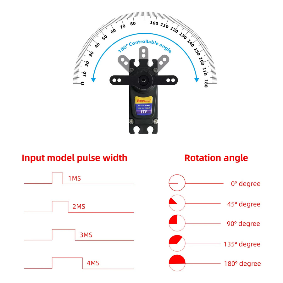 stemedu YP3260BLS Metall Digital RC Servo Bürnenloser Motor, Roboter - Bild 3