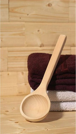 Karibu Sauna Aufgusskelle Classic aus Naturholz in Beige