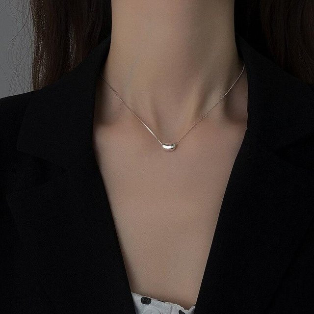 YIRAN Jewelry Halskette, 925 Sterlingsilber, Perlen Anhänger, Damen, grau - Bild 1