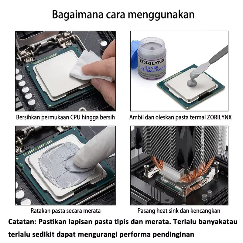 ZORILYNX Wärmeleitpaste Silber 4,15W/m-k für CPU und GPU in PC, Laptop oder Konsole - Bild 4
