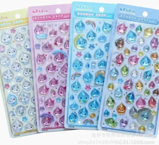 Wucifang Bags 3D Cartoon Anime Aufkleber, Jelly Bonbon Tropfen Siegel, Kawaii Aufkleber, multicolour - Bild 1