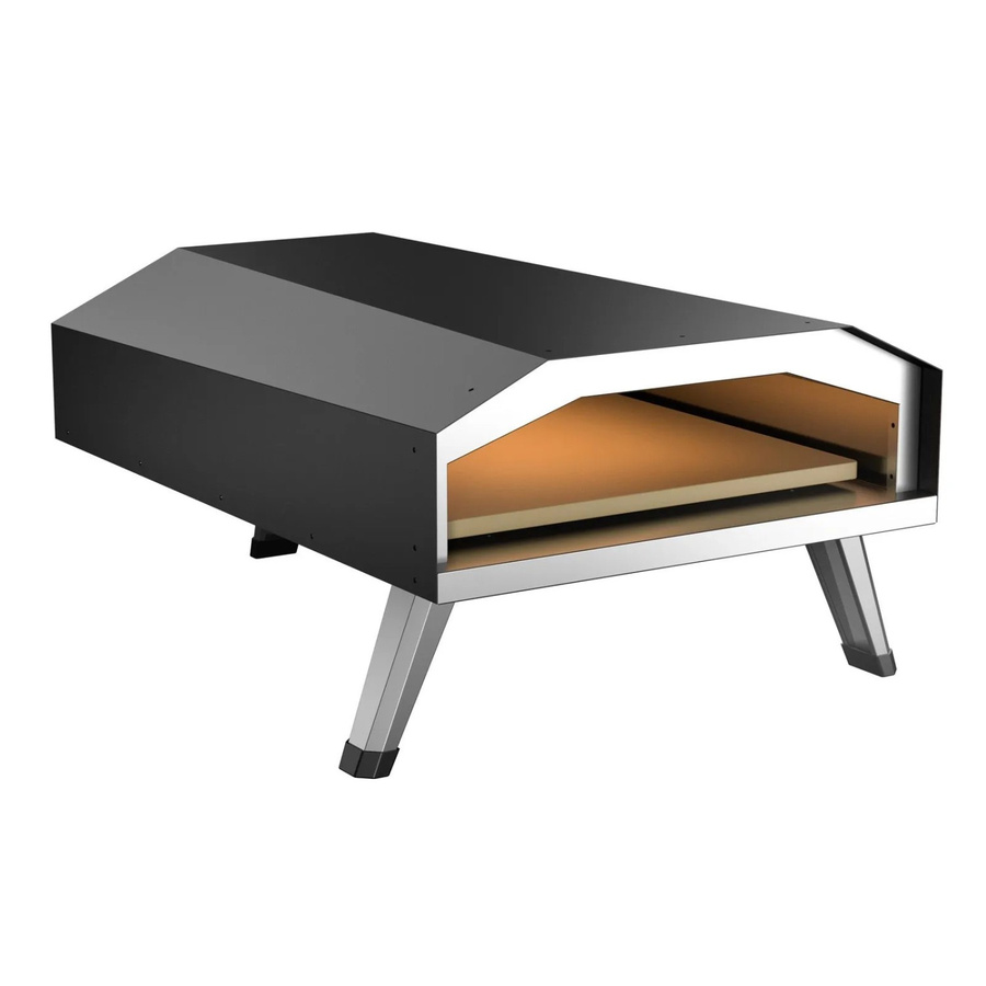 Toboli Gas Pizzaofen mit Pizzastein, tragbar, Schwarz, Edelstahl, B/T/H: 33 x 33 x 3,3 cm - Bild 2