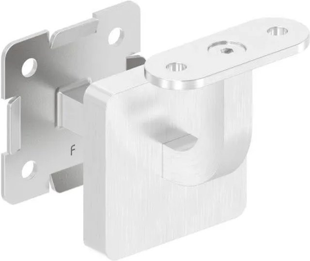 FeNau Handlaufhalter aus V2A Edelstahl in Silber gebürstet mit 80 mm Wandabstand und runder Clipsrosette, Maße: 58 x 58 x 4 mm - Bild 1