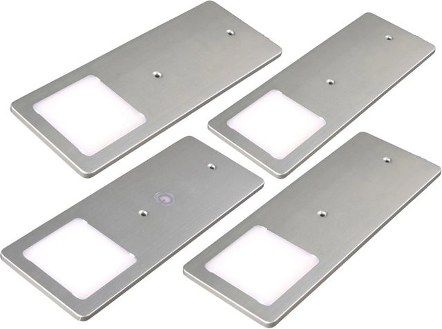 kalb 4er Set LED Unterbauleuchten TooFlat in Silber mit Touchdimmfunktion, Warmweiß, Aluminium - Bild 1