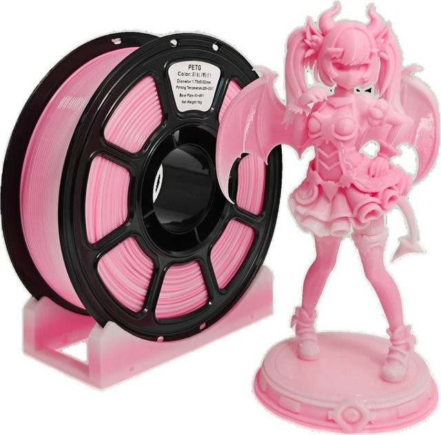 GIOIO Regenbogen PETG Filament 1,75mm Rosa-Weiß Farbwechselnd für FDM 3D-Druck 1kg - Bild 1