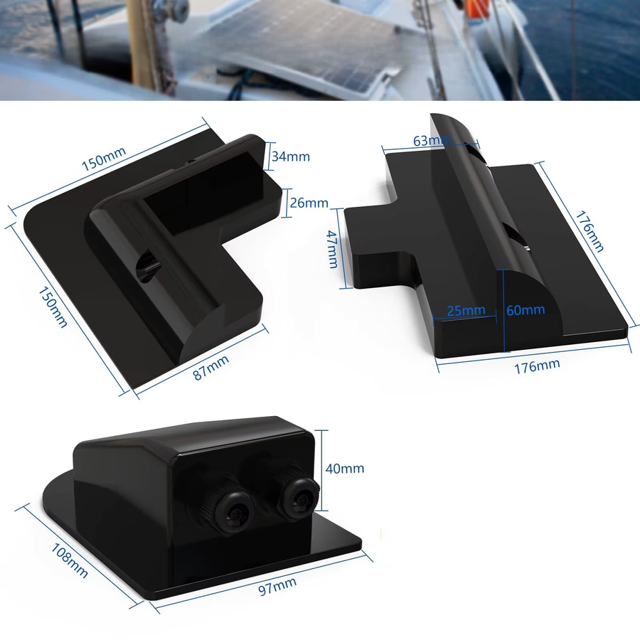Solarmodul-Montagehalterung Eckset für Wohnwagen in Schwarz mit UV-Schutz - Bild 6