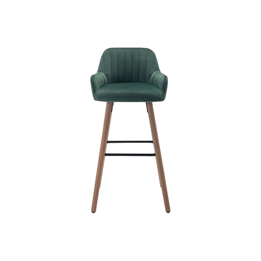 Vente-unique Barhocker Eleana in Smaragdgrün aus Samt und Buche, Höhe: 47 cm - Bild 2