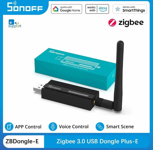 Sonoff Zigbee 3.0 USB-Dongle Plus ZBDongle-E Gateway mit EFR32MG21 in Schwarz - Bild 1