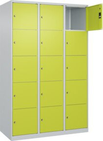 C+P Schließfachschrank Classic PLUS mit 3 Abteilen in Viridingrün, H x B x T: 185 x 120 x 50 cm - Bild 1