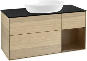V&B Waschtischunterschrank Finion in Eichenholz-Optik Braun, Breite: 120 cm - Bild 1