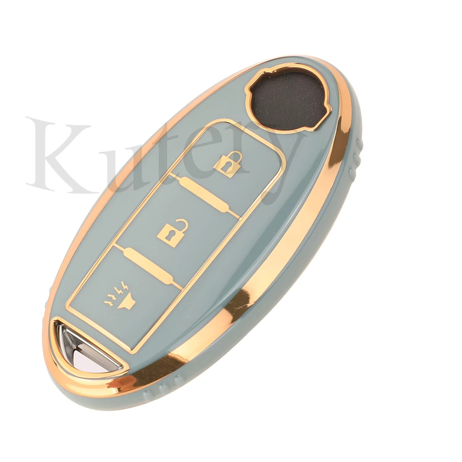 Jingyuqin Weiche TPU Auto Schlüsselhülle in Grau für Nissan Qashqai, Juke, X-Trail, Kicks, Tiida, Pathfinder und Infiniti - Bild 1