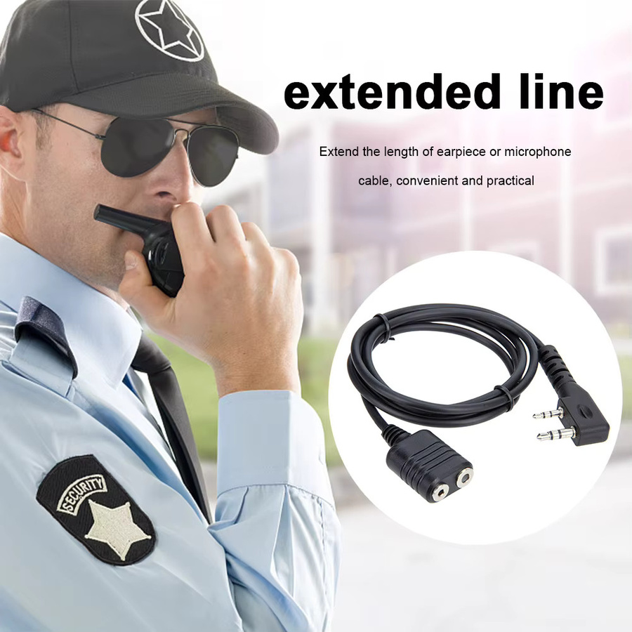 Alloet Mikrofon-Verlängerungskabel 1 m, 2-polig, K-Typ, Walkie-Talkie-Verlängerungskern für Kenwood und Baofeng UV-5R 888S, Schwarz und Weiß - Bild 4