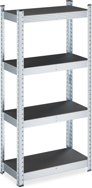Relaxdays Schwerlastregal aus Stahl und MDF in Schwarz, verzinkt, B/T/H: 120 x 60 x 30 cm - Bild 1
