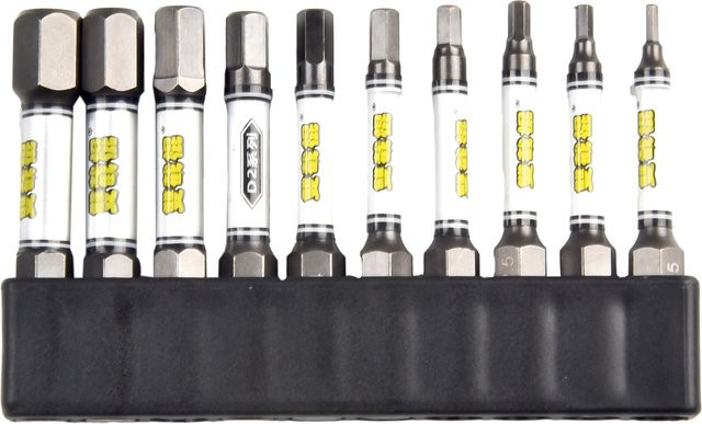 Vibratite 10er Set Magnetischer Bit Halter mit 10 Löchern für Kreuz, Sechseck und Torx, 1/4 Zoll Hex Shanks, Silber - Bild 1