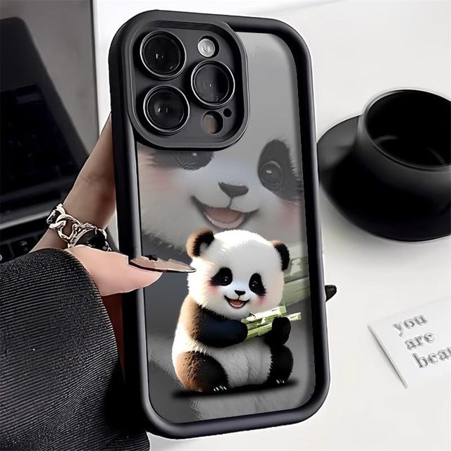 TUNEDEE Handyhülle Milch Panda Design für Samsung Galaxy S24 S23 S22 S21 S20 Ultra A55 A54 A53 A34 A32 A25 A24 A15 A06 sowie FE Modelle in Weiß - Bild 1
