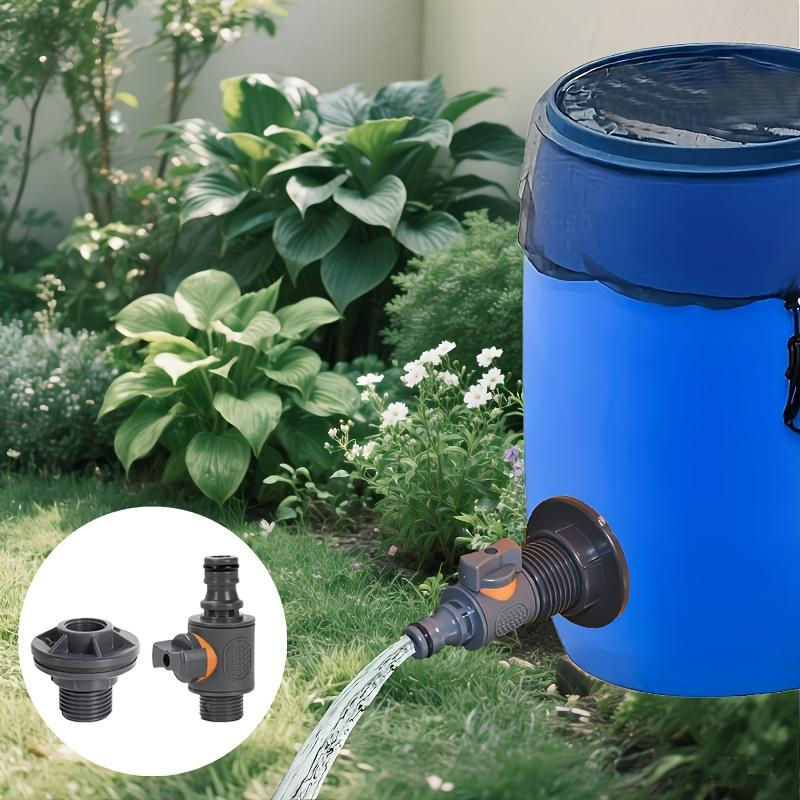 YC Direct 2er-Set PVC Wasserfass-Adapter mit Ventil für IBC-Wassertanks und Regenwassersammler mit Außengewinde und Schnellmontage - Bild 5