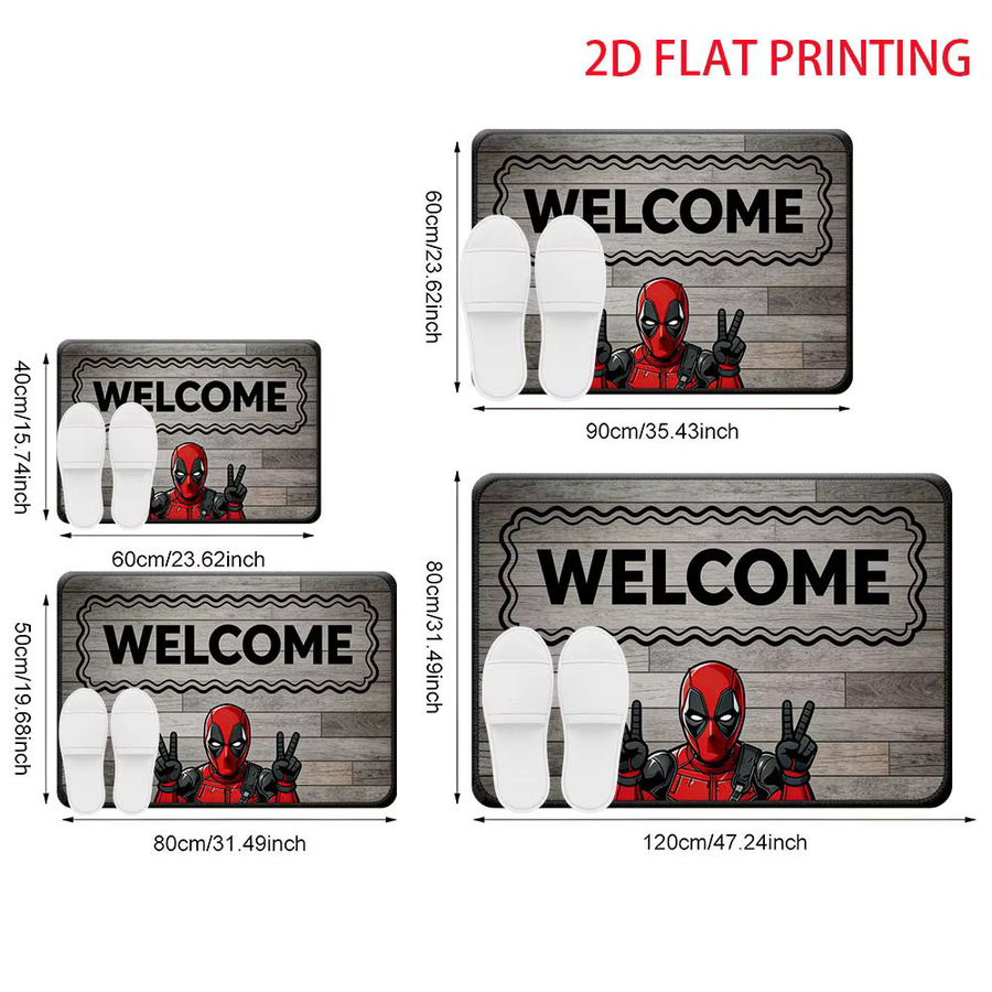 Beast Kingdom Marvel Deadpool Fußmatte aus Polyester, Mehrfarbig, B/T: 60 x 60 cm - Bild 3