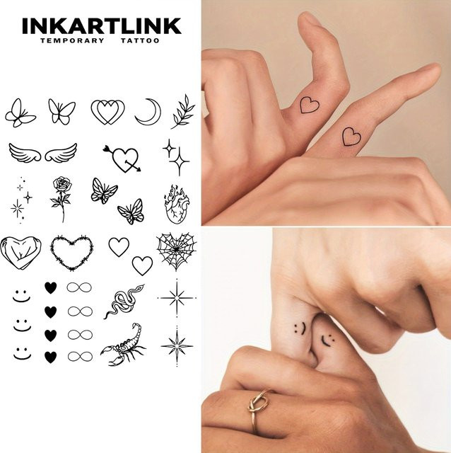 INKARTLINK Henna-Finger-Tattoo, temporärer Aufkleber, wasserfest - Bild 1