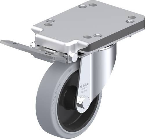 Blickle Lenkrolle LK-POEV 125R-3-IS-SG mit Feststeller in Grau und Schwarz, Rad-Durchmesser: 125 mm, Tragfähigkeit: 250 kg - Bild 1