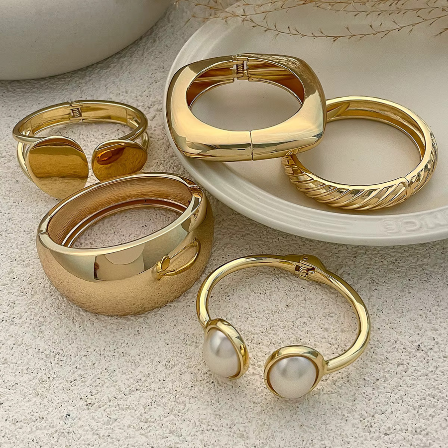 SHIXIN Armreifen Metall, Gold, Vintage, Damen - Bild 3