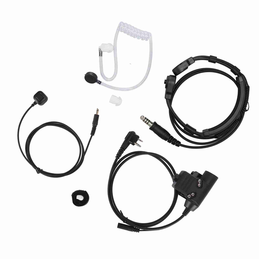 Motorola Kehlkopfmikrofon mit Ohrhörer und Finger-PTT in Schwarz mit 3,5 mm Klinkenstecker für GP88 GP300 GP3688 DEP450 EP450 - Bild 2