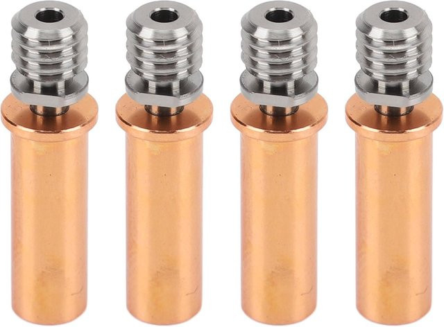 4 Stück DIYelecs Ganzmetall Heatbreak aus Kupferlegierung als professionelles Extruder Halsrohr Ersatzteil für FDM 3D-Drucker in Gold und Multicolour - Bild 1