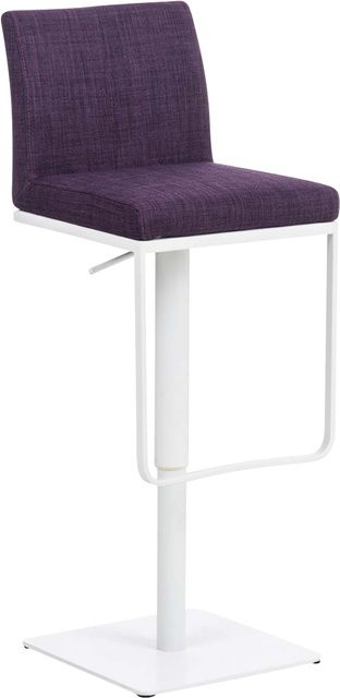 TPFLiving Barhocker Panda mit weißem Gestell und lila Stoffbezug, drehbar 360 Grad, H: 109 cm, B: 44 cm, T: 42 cm - Bild 1