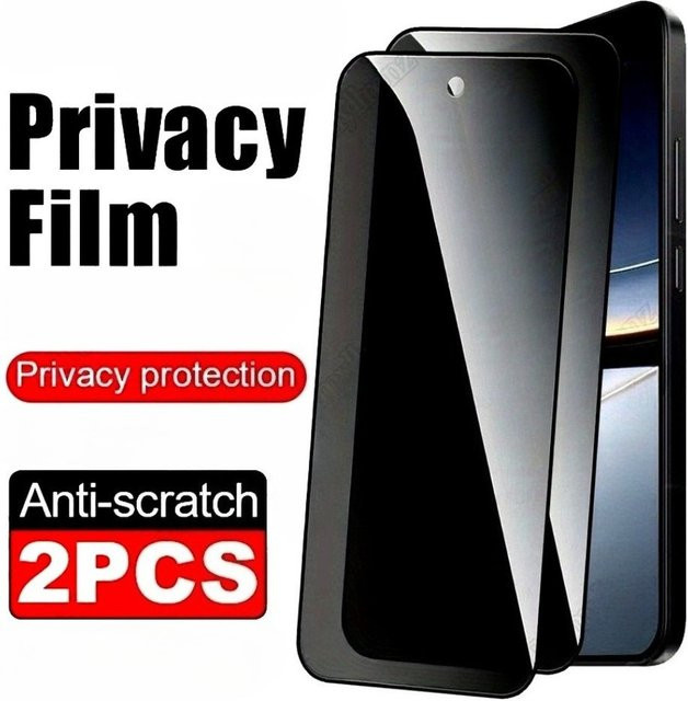 2er-Pack Anti Spy Panzerglas Vollbildschutz für Xiaomi Poco F7 Ultra F6 F5 Pro F4 F3 GT und Poco X7 X6 X5 Pro X4 X3 GT - Bild 1