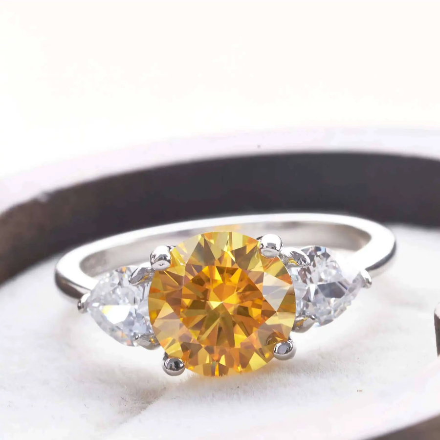 Ring Moissanite, 925 Silber, Damen - Bild 1