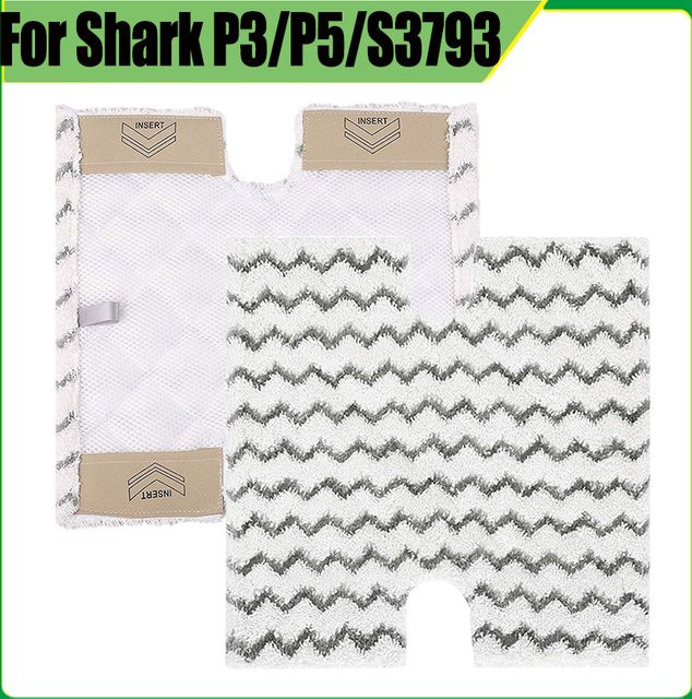 Waschbare Mikrofaser Ersatz-Mopppads in Weiß für Shark Steam Mop P3, P5, P8, S3973D, S3973 und S5003D, S6002 - Bild 1