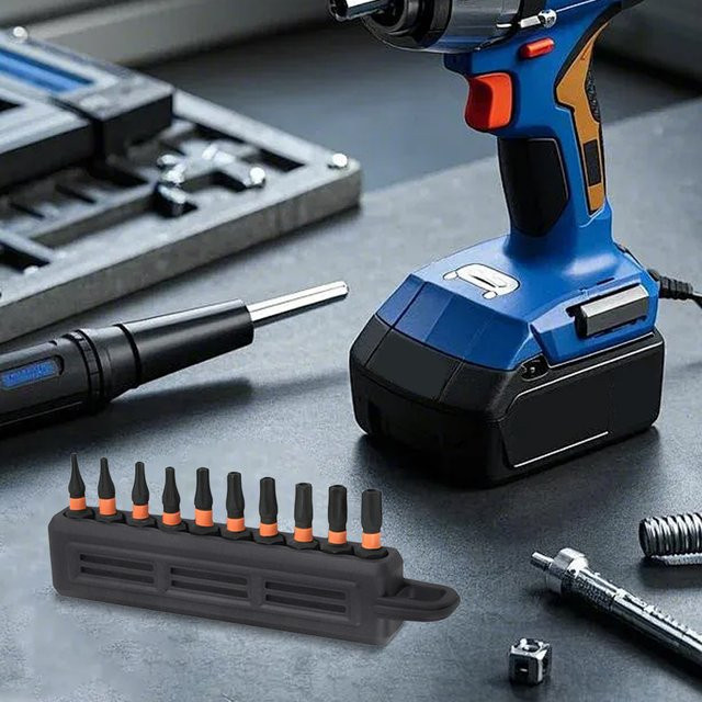 APWIKOGER Schraubendreher-Bithalter mit Karabiner und Aufbewahrungsorganisator aus Kunststoff in Orange - Bild 1