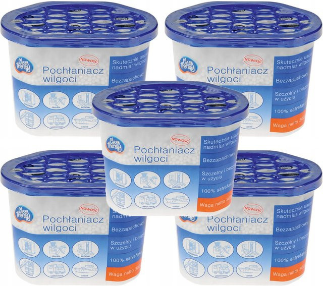 Ravi 5er-Set Feuchtigkeitsabsorber-Luftentfeuchter, parfümfrei, weiß, 300 g pro Stück - Bild 1