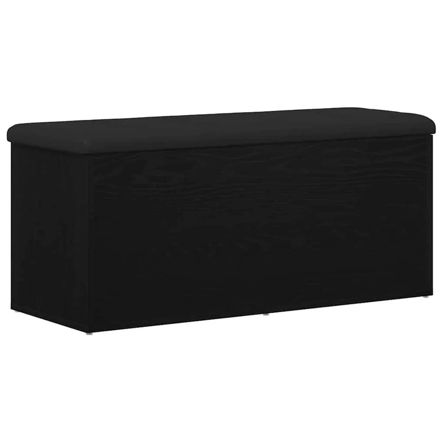 vidaXL Sitzbank mit Stauraum in Schwarz und Eichen-Optik, B/T/H: 102 x 42 x 45 cm - Bild 2