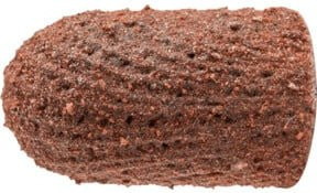 PFERD TOOLS POLICAP Schleifkappe PC Walzenrundform Korund A280 für Metall und Holz, Farbe: Rot/Braun, Durchmesser: 7 mm, Höhe: 13 mm, 50 Stück - Bild 1