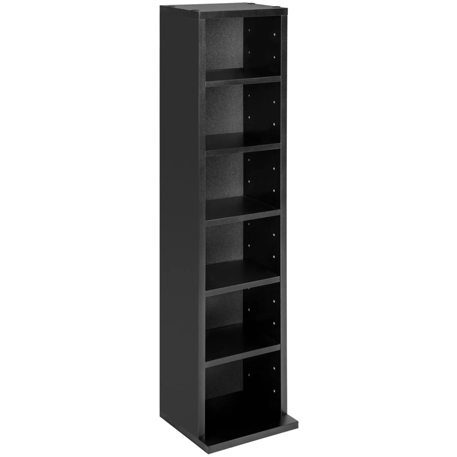 tectake Juliane CD DVD Regal in Schwarz mit 6 Fächern und höhenverstellbaren Zwischenböden, H x B x T: 90 x 20 x 21 cm - Bild 3