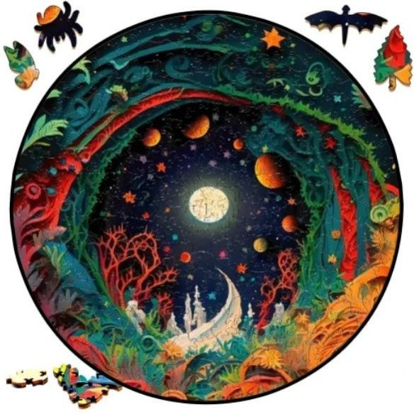 Yiran toy Erdlandschaft Rundes Puzzle, Holz, ab 12 Jahre - Bild 1