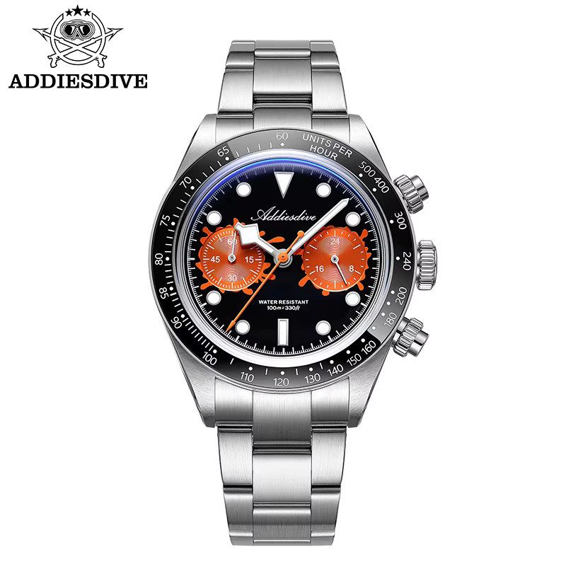 ADDIESDIVE Chronograph, Quarz, Keramik-Lünette, Edelstahl, Herren - Bild 6