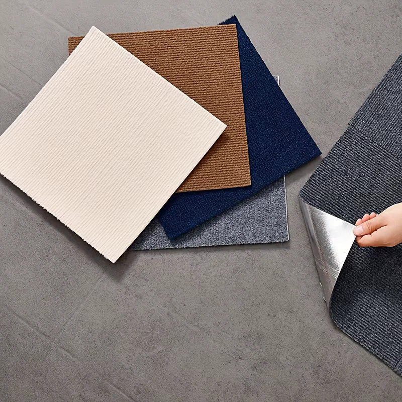 DHDH DIY-Teppich Set, 10 Stück, beige, selbstklebend und anti-rutsch, modern, B/B/H: 30 x 30 cm - Bild 1