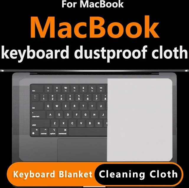Apple Mikrofaser-Reinigungstuch für MacBook Air 15 Zoll und MacBook Pro 13 Zoll sowie 14 Zoll zum Schutz vor Bildschirm- und Tastaturabdrücken - Bild 1