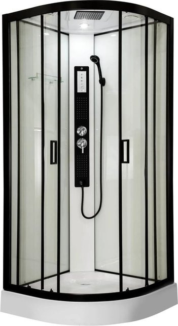 Kerra Hydromassagekabine Petrus Eckdusche mit Duschwanne, LED-Beleuchtung, B/T: 90 x 90 cm, Höhe: 215 cm - Bild 1