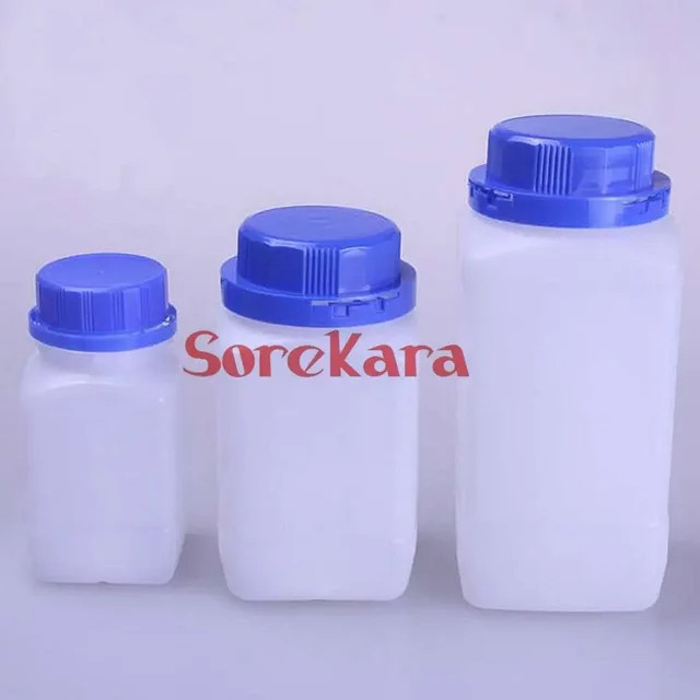 Weiße HDPE Plastik-Reagenzflasche mit blauem Schraubverschluss, Probenfläschchen in 250 ml, 500 ml und 1000 ml - Bild 1