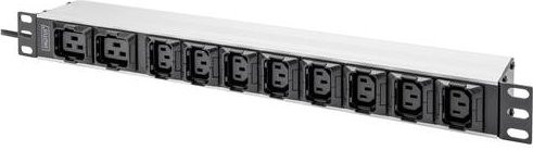 Digitus 19 Zoll Netzwerkschrank-Steckdosenleiste DN-95427, 1 HE PDU mit 8x C13 und 2x C19 Anschlüssen, Schwarz/Silber - Bild 1