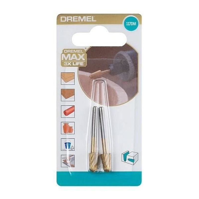 Dremel Fräser Zylinder Kugel aus Edelstahl in Gold, Durchmesser: 6,4 mm, 2er-Set - Bild 2