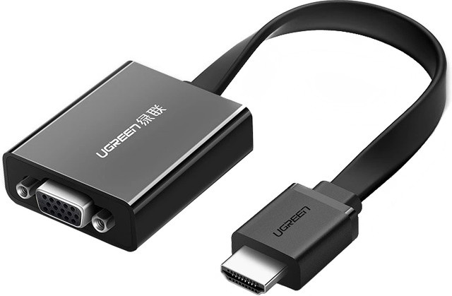 UGREEN MM103 Videoadapter HDMI auf VGA in Schwarz mit 1080P Auflösung und 3,5 mm Klinkenanschluss - Bild 1