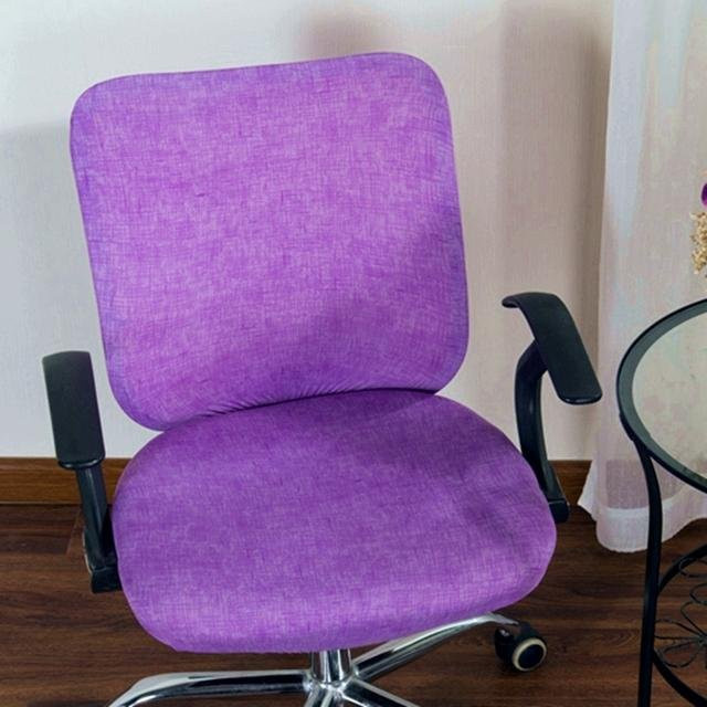 Housmife 2er-Set Universal Split Büro-Stuhl Abdeckung aus elastischem Spandex in Lila, Schmutzabweisende Sitz- und Rückenlehnenbezüge für Esszimmer- und Computerstühle - Bild 1