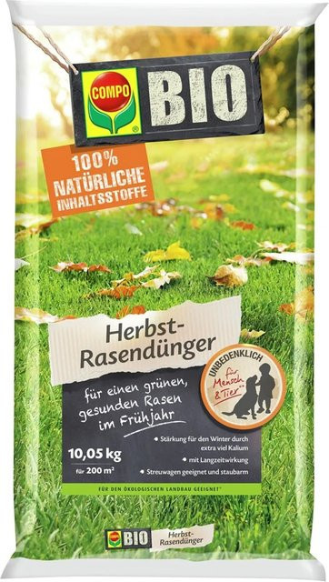 Compo BIO Herbst-Rasendünger mit Slow-Release-Effekt, 10,05 kg - Bild 1
