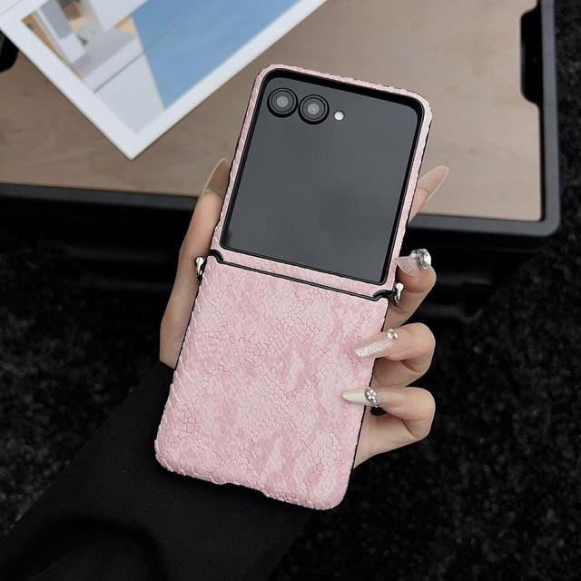 Motorola Razr 60 Ultra Razr 60 Razr 50 Ultra Schutzhülle mit Python-Hautmuster in Pink - Bild 1