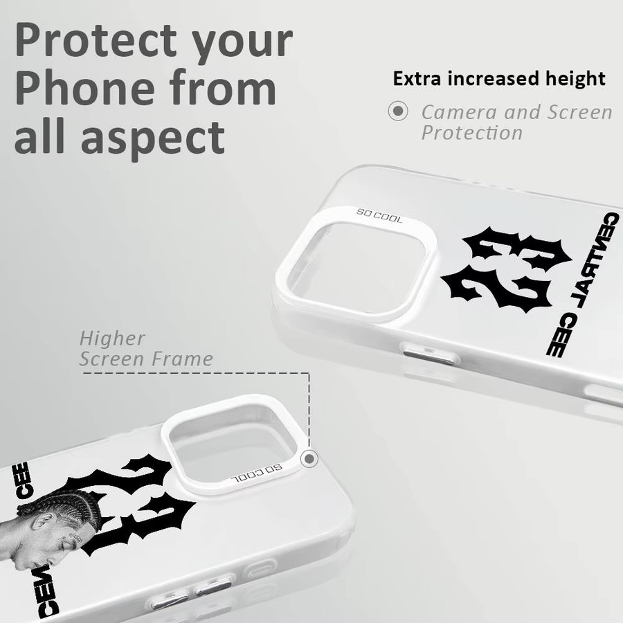 Stoßfeste C-Central Cee Handyhülle im Aurora Laser Design für Apple iPhone 16 15 14 13 12 11 Pro Max Plus, mehrfarbig - Bild 2