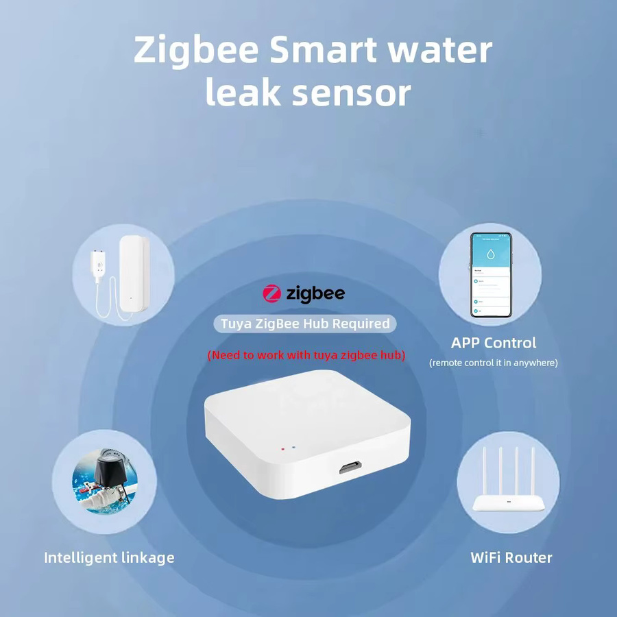 ONENUO TUYA Zigbee Wasser Leck Detektor Smart Life APP Fernüberwachung Flut Sensor mit Alarm in Weiß - Bild 2