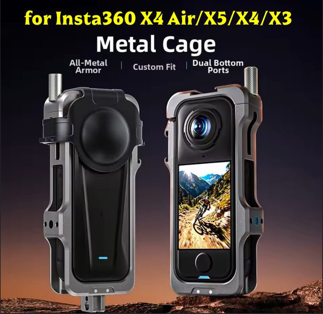 Schützender Metallrahmen aus Aluminiumlegierung für Insta360 X4 Air, X5, X4 und X3 Actioncam - Bild 1